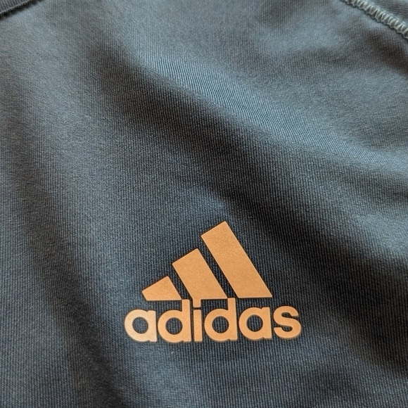 Adidas Dark Teal Techfit Climalite Workout Running Long Sleeve Top Medium - Picture 5 of 7